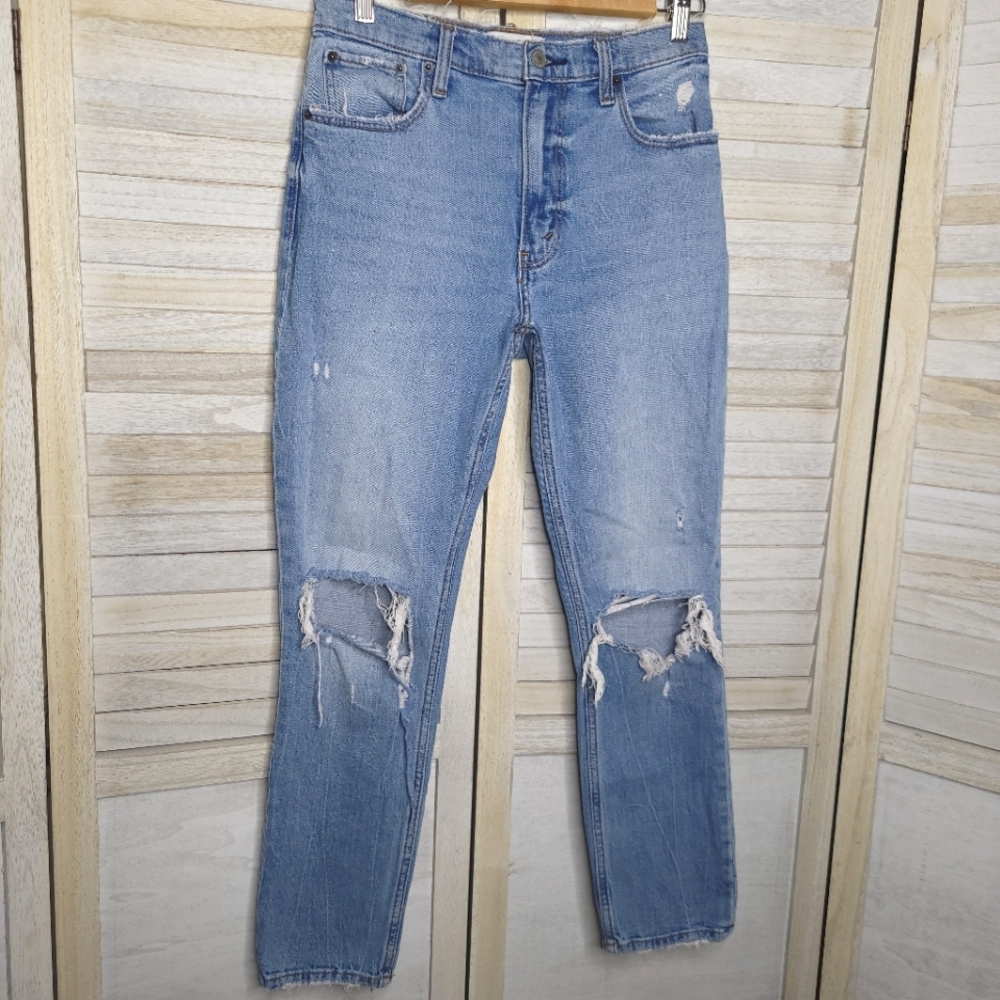 Abercrombie & Fitch Skinny 26 /  2 Womens Jeans A&F Light High Rise Distressed